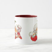 Vintage kerstkerstman die Mrs Claus zoent Mok (Midden)