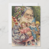 Vintage kerstkerstman feestdagenkaart (Voorkant)