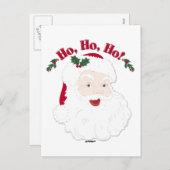 Vintage kerstkerstman Ho, Ho, Ho! Feestdagenkaart (Voorkant / Achterkant)