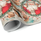 Vintage kerstkerstmankerklei cadeaupapier (Rol Hoek)