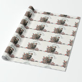Vintage kerstkerstmankerklei cadeaupapier (Uitgerold)