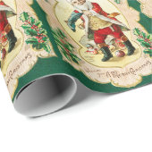 Vintage kerstkerstmankerklei cadeaupapier (Rol Hoek)