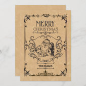 Vintage kerstkerstmankerklei feestdagenkaart (Voorkant / Achterkant)