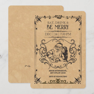 Vintage kerstkerstmankerklei kaart