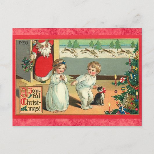 Vintage kerstkerstmis briefkaart (Voorkant)