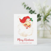 Vintage kerstkerstmis feestdagenkaart (Staand voorkant)