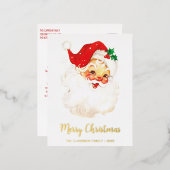 Vintage kerstkerstmis folie feestdagen briefkaart (Voorkant / Achterkant)