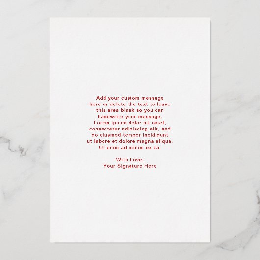 Vintage kerstkerstmis folie feestdagenkaart (Achterkant)