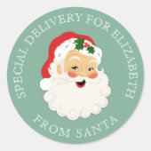 Vintage kerstkerstmis ronde sticker (Voorkant)