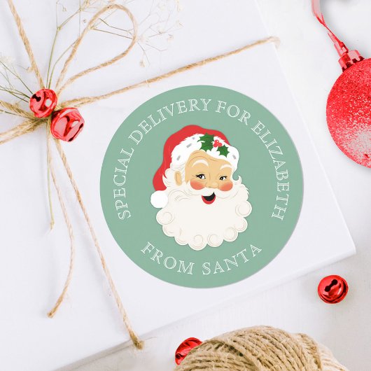 Vintage kerstkerstmis ronde sticker