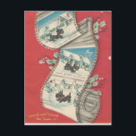 Vintage Kerstkerstwijn Dog Feestdagenkaart<br><div class="desc">Schattig  Schots afbeelding voor Kerstmis.</div>