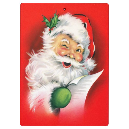 Vintage Kerstkerstwinnaar Klembord (Achterkant)