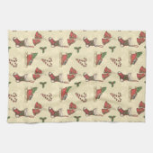 Vintage-kerstkeukenhanddoeken Theedoek (Horizontaal)