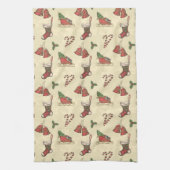 Vintage-kerstkeukenhanddoeken Theedoek (Verticaal)