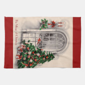 Vintage-kerstkeukenhanddoeken Theedoek (Horizontaal)