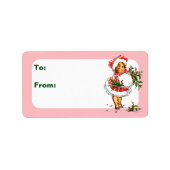 Vintage-kerstkind Etiket (Voorkant)