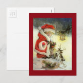 Vintage kerstkind met hond feestdagenkaart (Voorkant / Achterkant)