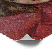 Vintage kerstkind met rood Victoriaans dress Poster (Hoek)