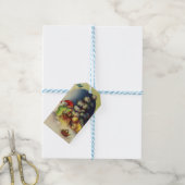 Vintage kerstkinderen die Bunnies eten Cadeaulabel (Met Touw)