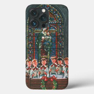 Vintage kerstkinderen die Choir zingen in de kerk iPhone 13 Pro Hoesje