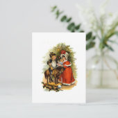 Vintage kerstkinderen feestdagenkaart (Staand voorkant)