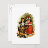 Vintage kerstkinderen feestdagenkaart (Voorkant / Achterkant)