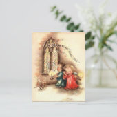 Vintage kerstkinderen feestdagenkaart (Staand voorkant)
