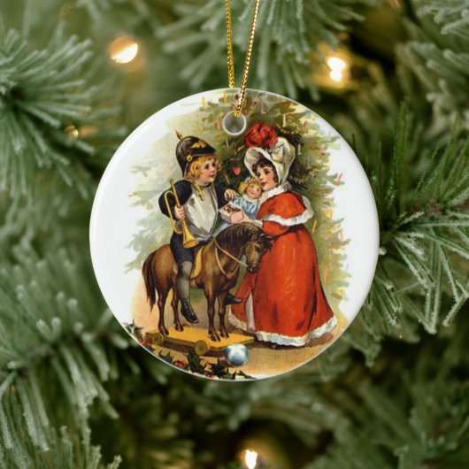 Vintage kerstkinderen keramisch ornament (Boom)