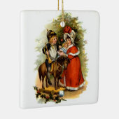 Vintage kerstkinderen keramisch ornament (Rechts)