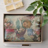 Vintage kerstkinderen Ontkoppelen van weefselpapie Tissuepapier (Geschenk)
