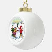 Vintage-kerstkinderen, Snowman Keramische Bal Ornament (Rechts)