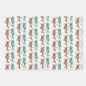 Vintage-kerstkit Kat Clock Cute Inpakpapier Vel (Voorkant)