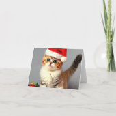 Vintage Kerstkitten in Santa Hat Bedankkaart (Achterkant)