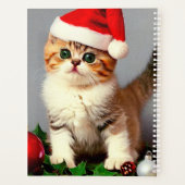 Vintage Kerstkitten in Santa Hat Planner (Achterkant)