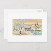 Vintage kerstkledij feestdagenkaart (Voorkant / Achterkant)