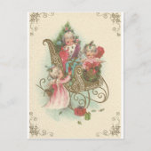Vintage kerstkledij met Angels Feestdagenkaart (Voorkant)