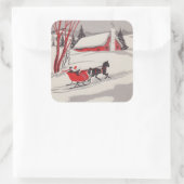 Vintage-kerstkledij Vierkante Sticker (Tas)