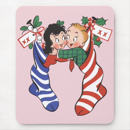 Vintage kerstkledingstukken met kinderen uit de kl muismat (Voorkant)