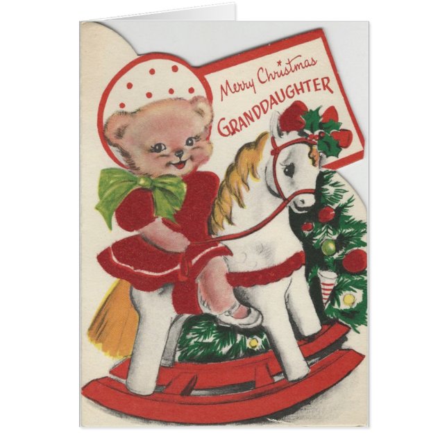 Vintage-kerstkleindoekaart (Voorkant)