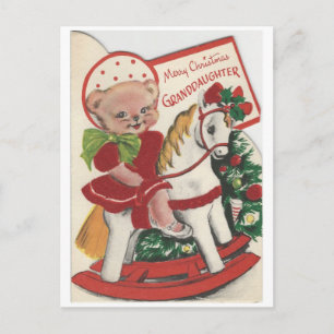 Vintage-kerstkleindoekaart Feestdagenkaart