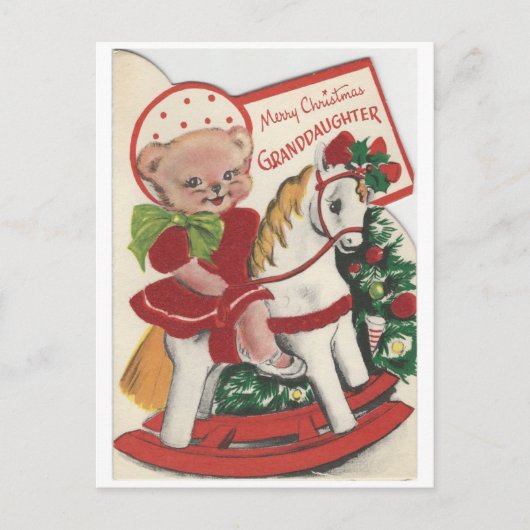 Vintage-kerstkleindoekaart Feestdagenkaart (Voorkant)