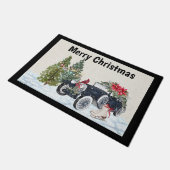 Vintage kerstklep deurmat (Schuin)