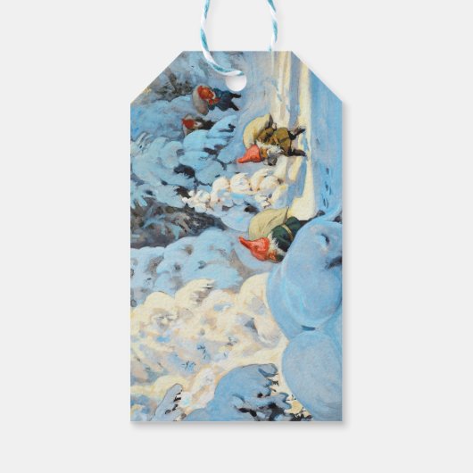 Vintage kerstkleppen Cadeaus Cadeaulabel (Achterkant)