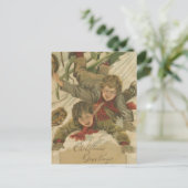 Vintage kerstkleppen feestdagenkaart (Staand voorkant)