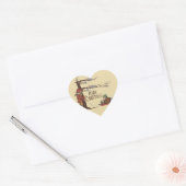 Vintage kerstkleppen hart sticker (Envelop)