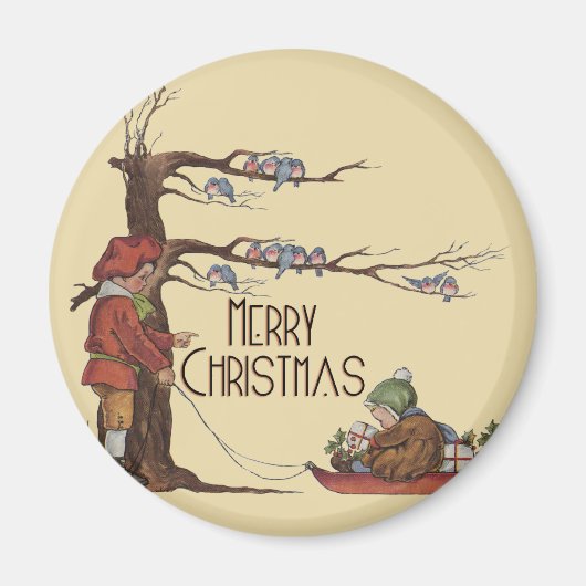 Vintage kerstkleppen magneet (Voorkant)