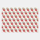 Vintage-kerstkleuters en puppy inpakpapier vel (Voorkant 3)