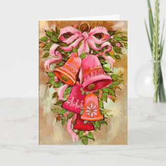 Vintage kerstklokken wenskaart feestdagen kaart