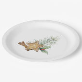 Vintage kerstkoekjes Cinnamon Pine Holly Papieren Bordje (Gekanteld)