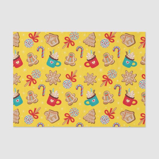 Vintage kerstkoekjes, Snoep en Mokken Tissuepapier (Voorkant)